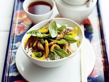 Thai Basil, Chicken and Snow Pea Stir-Fry