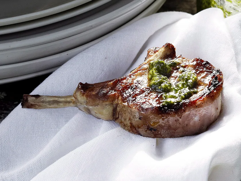 Lamb with mint pesto