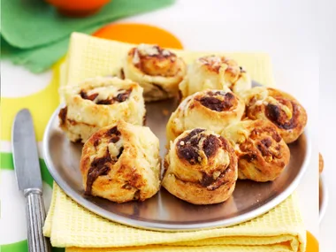 Mini vegemite and cheese scrolls