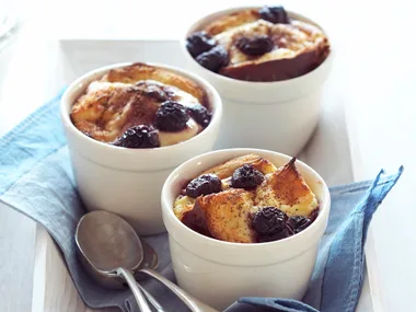 Baked cherry and Brioche custards