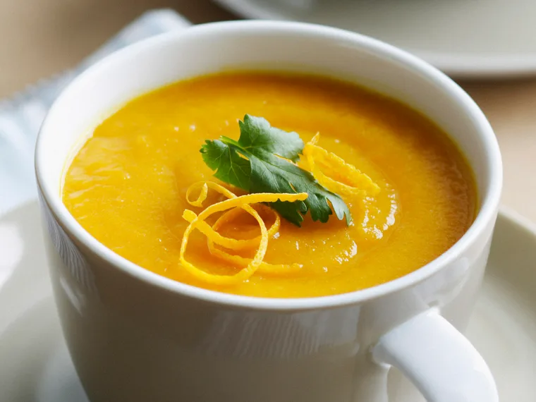 Carrot, orange and ginger soup