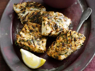 chermoula marinted fish and carrot salad
