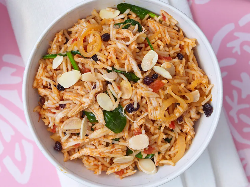 Chicken and tomato pilaf with basmati rice recipe