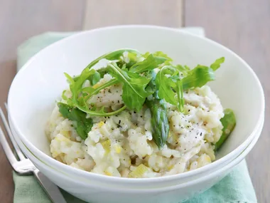 chicken, asparagus and gorgonzola risotto