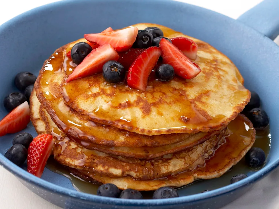 coconut and berry pancakes