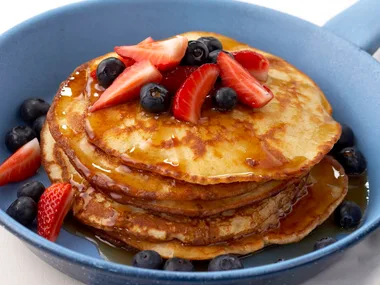 coconut and berry pancakes