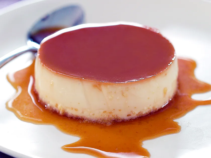 Crme caramel with strawberries and cream recipe