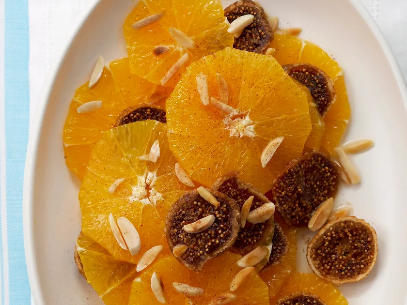 Orange and almond salad with almond cream