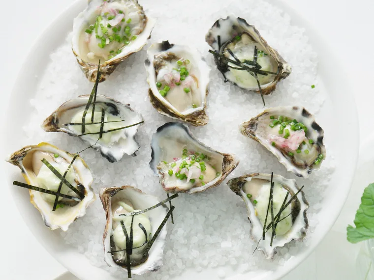 oysters with wasabi mayonnaise
