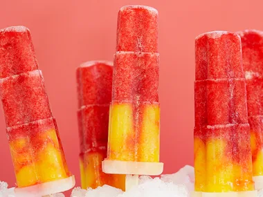 Raspberry and Mango Pops