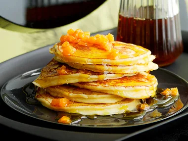 ricotta lemon pancakes with honey