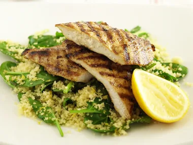 Spicy chicken with spinach couscous