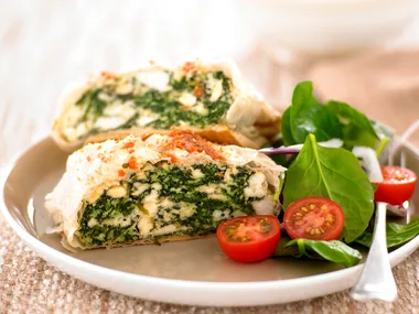 Spinach and cheese strudel