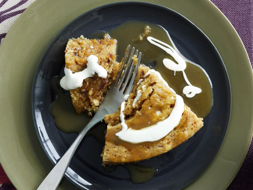 Sticky date pudding with cream