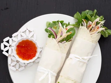 Thai-style chicken wrap