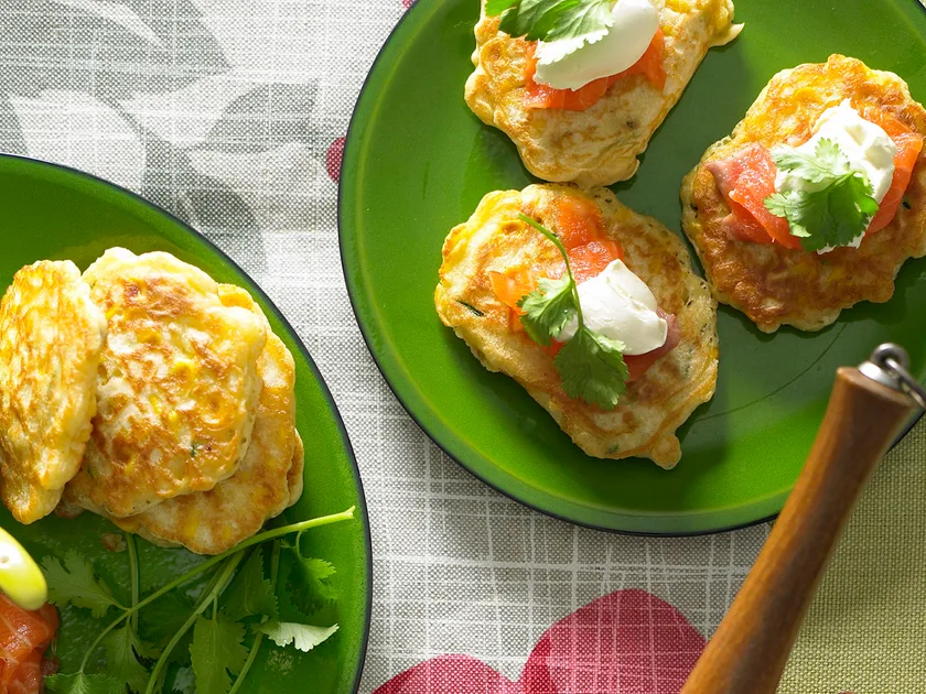 Zucchini and corn pikelets