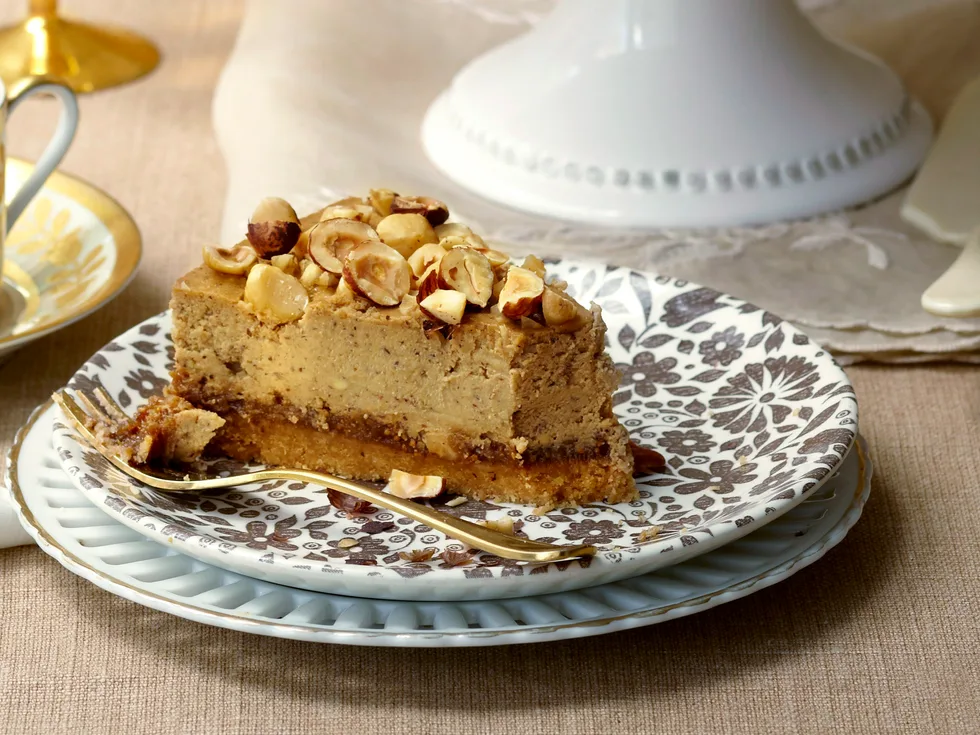 Espresso, fig and hazelnut cheesecake