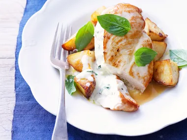 Fetta and basil-chicken breasts