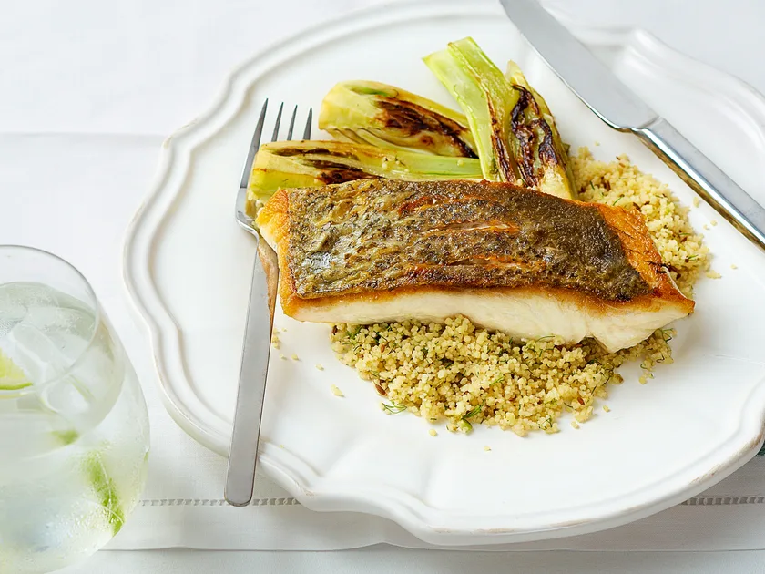 Fish and fennel with cumin and lime couscous