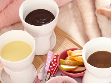 Fondue Trio with fresh fruit