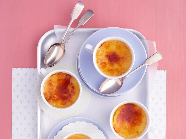 Gluten-free passionfruit and coconut creme brulee