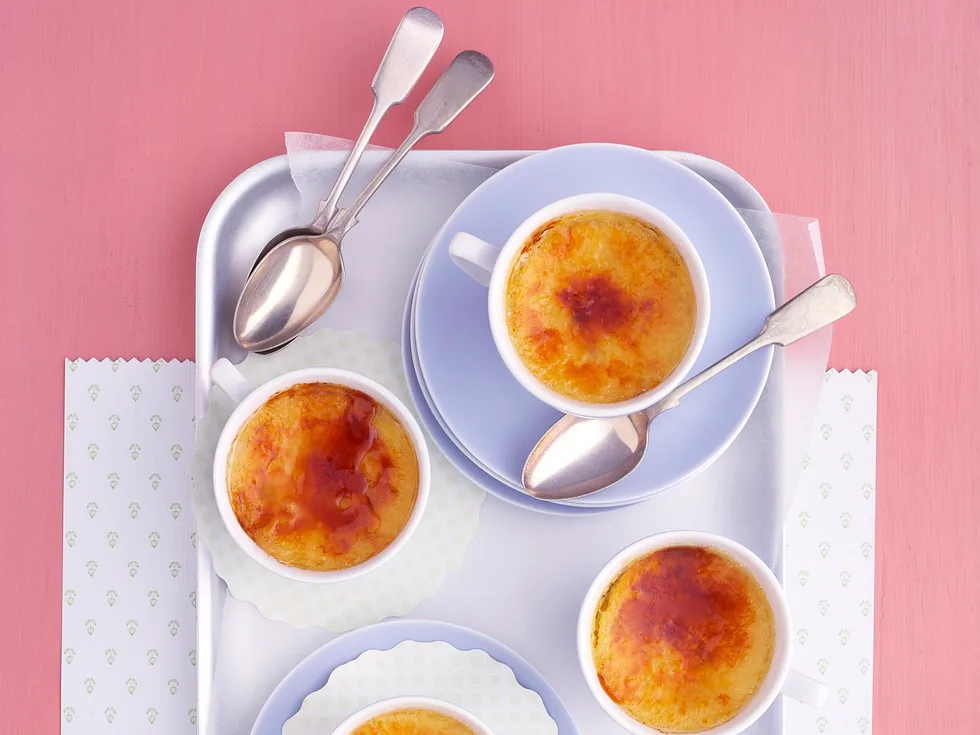 Gluten-free passionfruit and coconut creme brulee