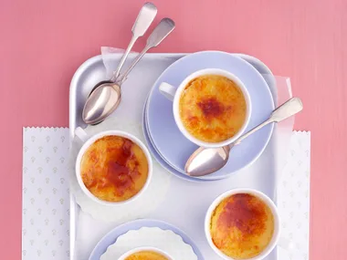 Gluten-free passionfruit and coconut creme brulee