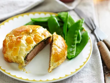 Individual spinach and ricotta beef wellingtons