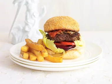 Kangaroo burger with the lot