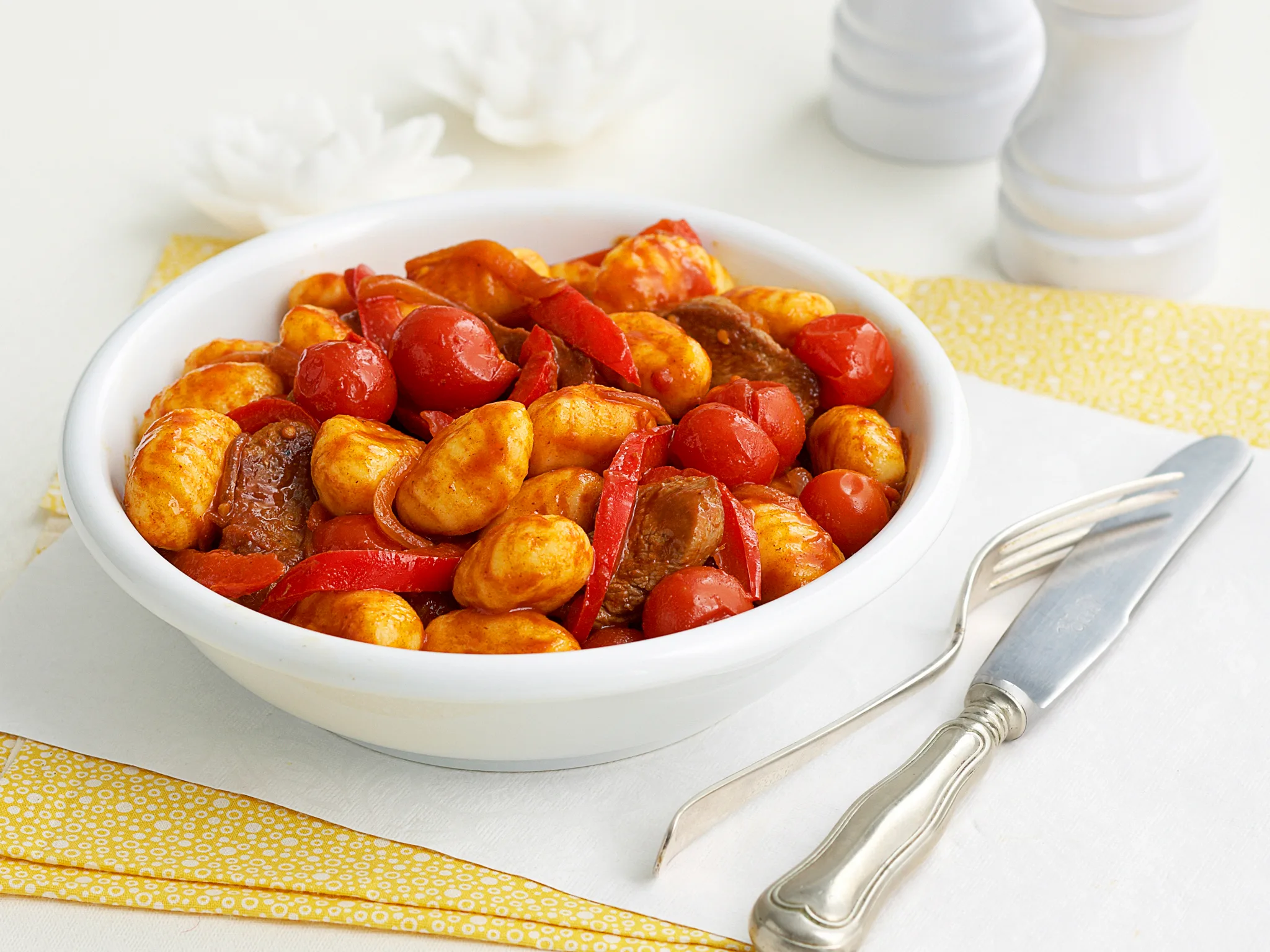 Lamb goulash with gnocchi