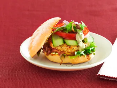 Lemon Chicken Burgers with Caramelissed Onion