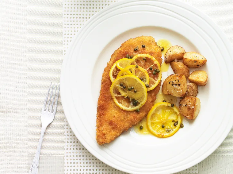 Lemon chicken schnitzels