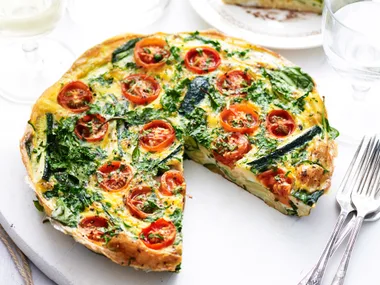 macaroni and zucchini frattata