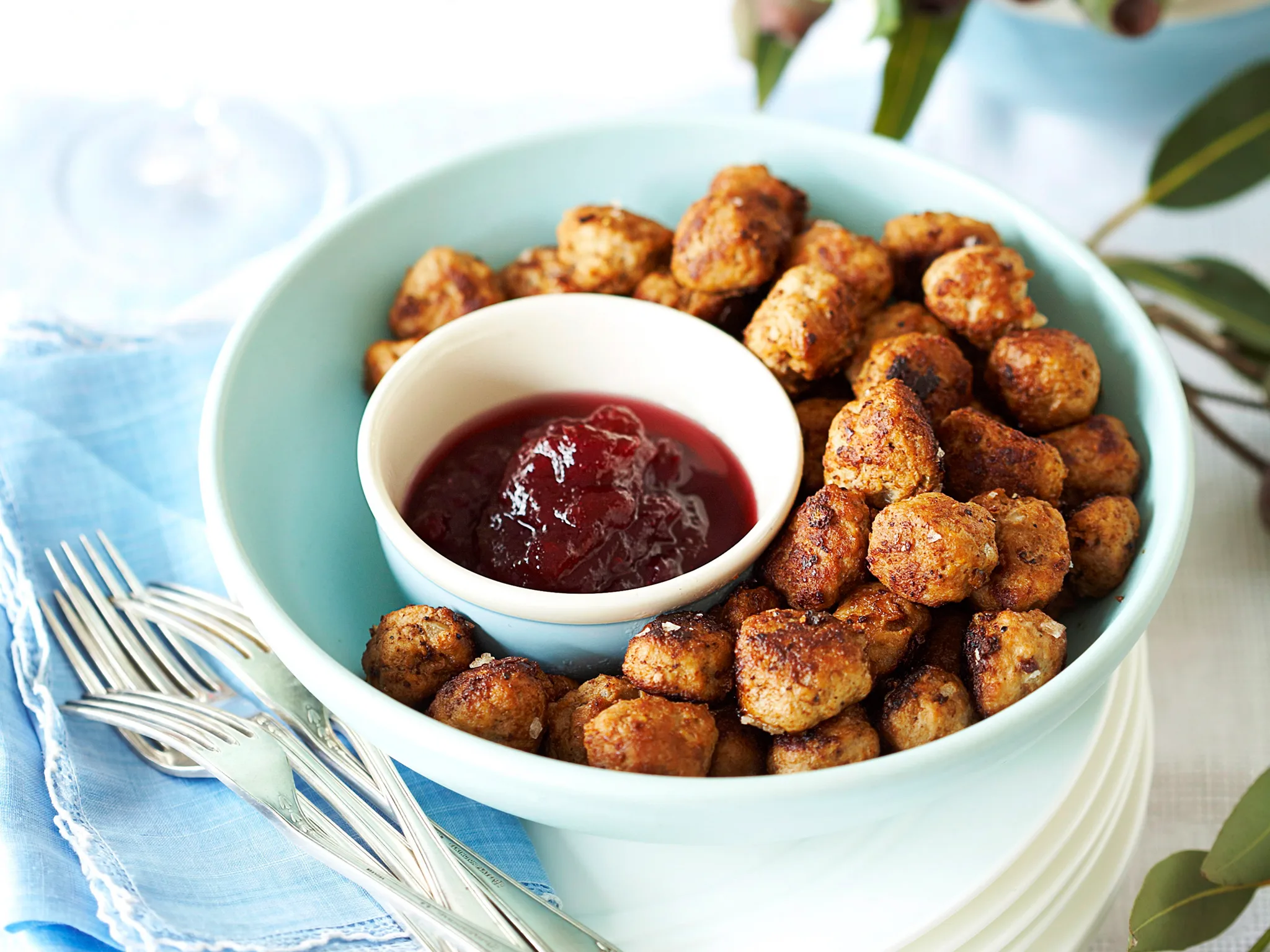 Meatballs and cranberry sauce