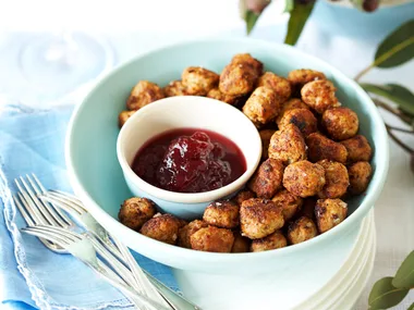 Meatballs and cranberry sauce