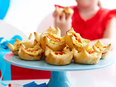 Mini tomato and zucchini quiches