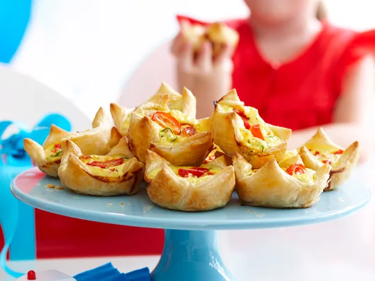 Mini tomato and zucchini quiches