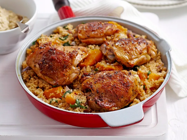Pan-roasted chicken with lemon couscous