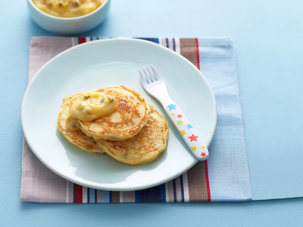 Passionfruit pikelets