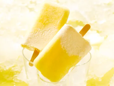 Pineapple and coconut ice-cream pops