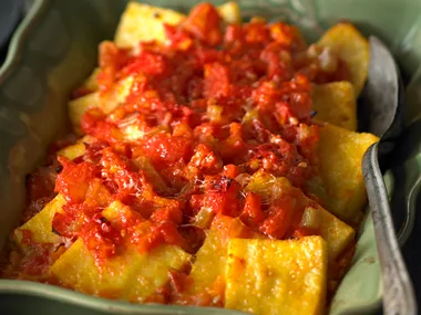 polenta baked in tomato sauce