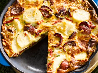 Potato and chorizo pan tortilla