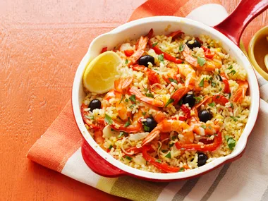 Prawn paella