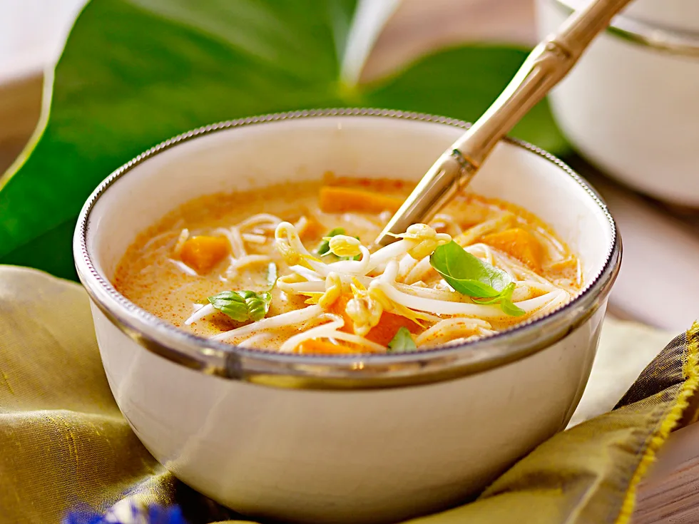 Pumpkin and coconut noodle soup