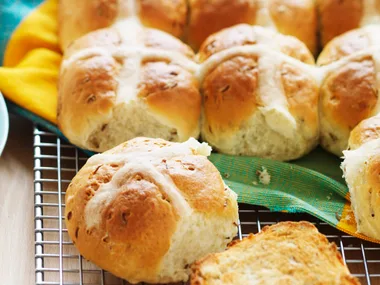 Savoury caraway seed hot cross buns