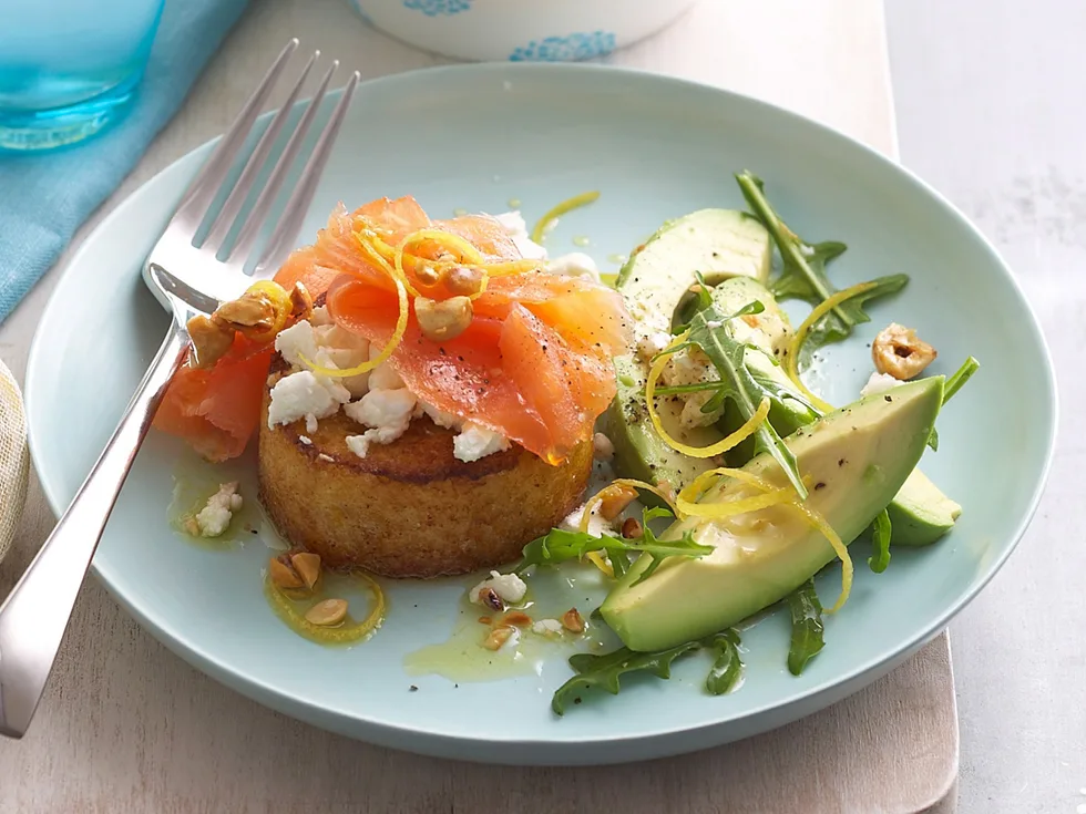 Smoked salmon and goat's cheese French toast