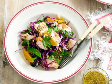 Smoked trout, cabbage and hazelnut salad