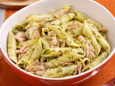 Tuna and macadamia pesto pasta