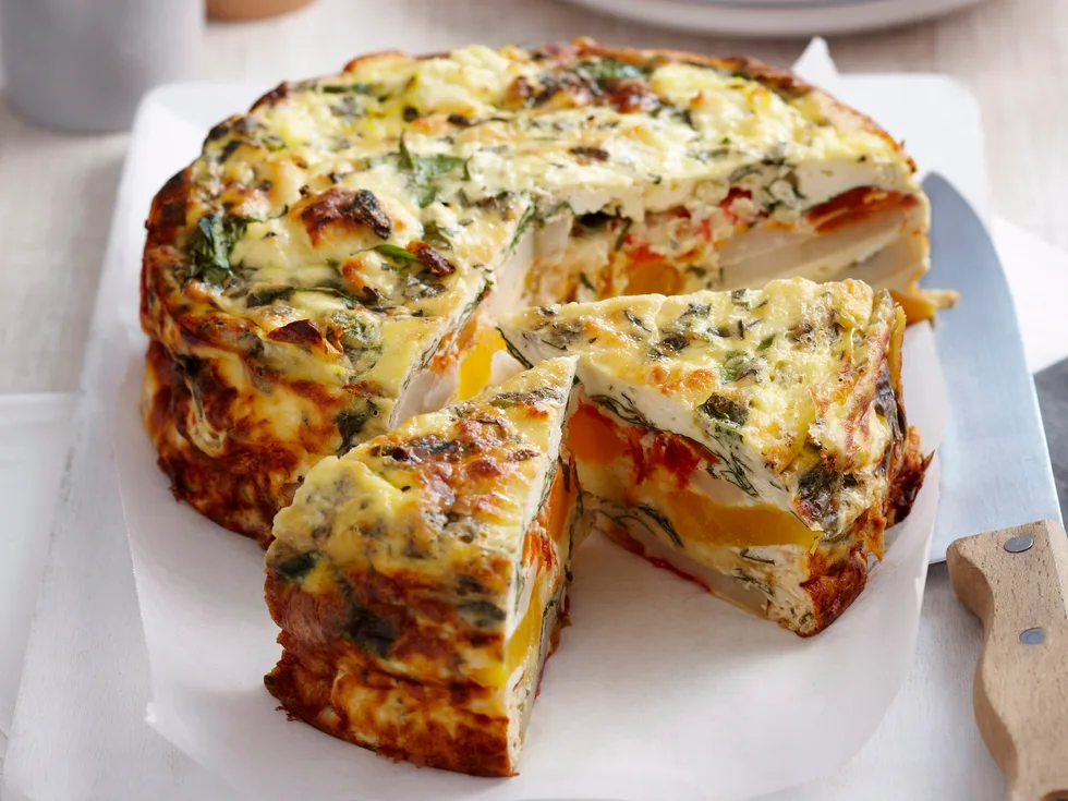 Vegetable and sour cream frittata