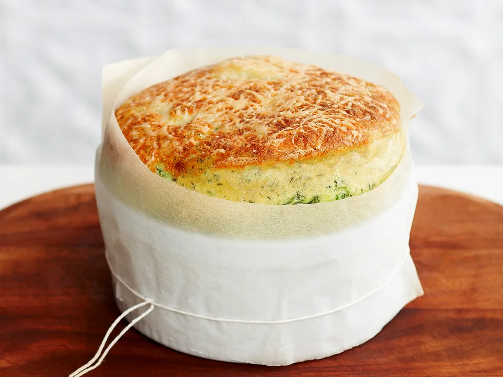 Watercress and Gruyere Cheese Souffle